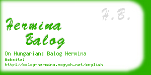 hermina balog business card